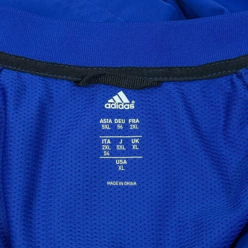 Adidas Blue Quarter Zip Short Sleeve Windbreaker Pullover
